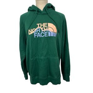 The North Face Half Dome Hoodie Hooded Sweatshirt 721435 Womens Size Large Green